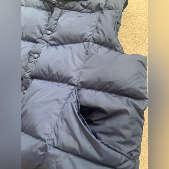 LANDS END Mens Down Filled Puffer Vest Blue, Side Pockets | XL - Picture 3 of 5